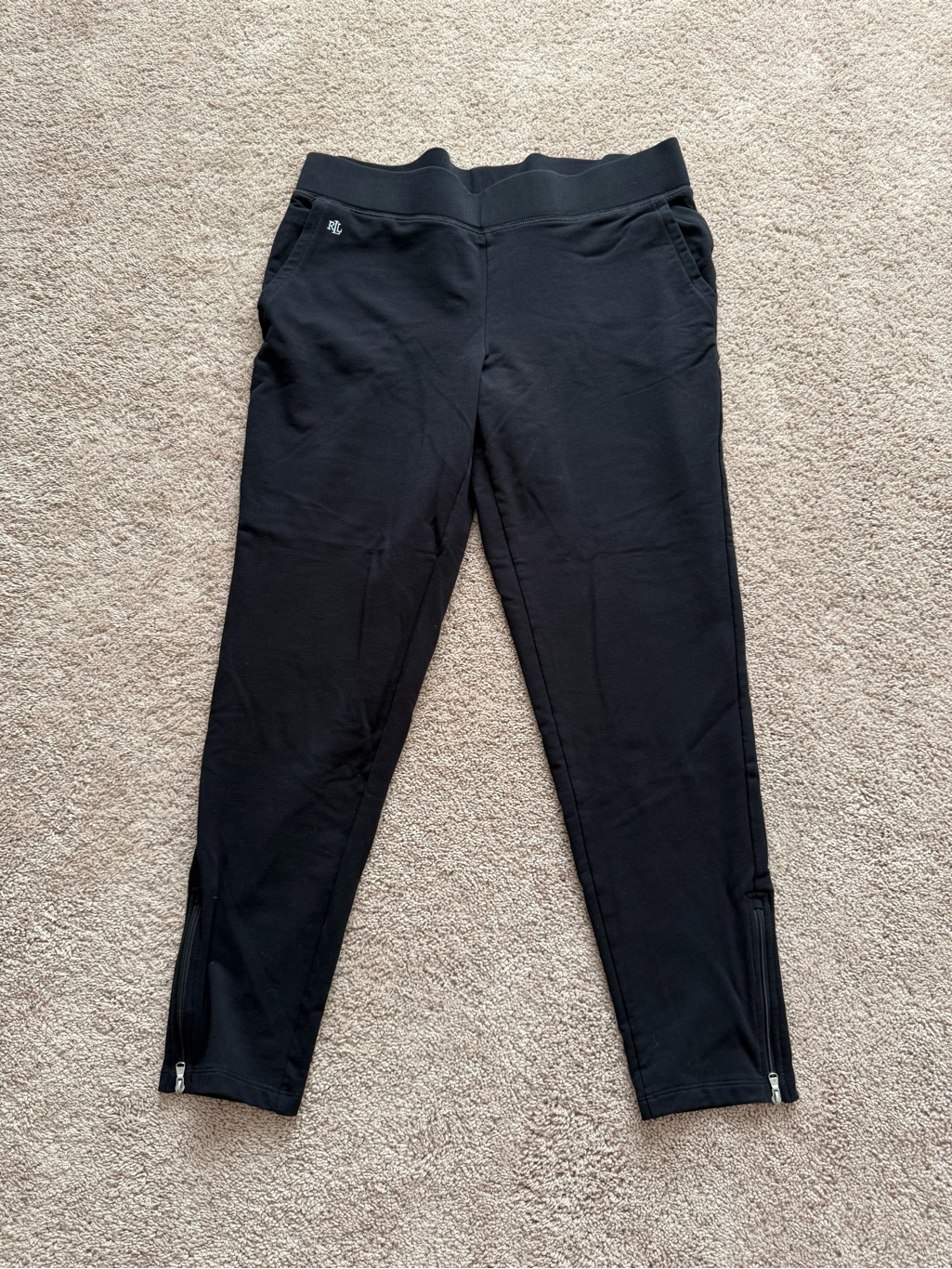 Lauren Ralph Lauren Black Leggings With Ankle Zippers